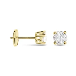 Boucles D'oreilles Puces Or Jaune Victoria Diamants
