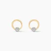 Boucles D'oreilles Puces Or Jaune Akiva Diamants