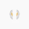 Boucles D'Oreilles Puces Or Jaune Argent Blanc Oxyde De Zirconium
