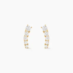 Boucles D'oreilles Puces Or Jaune Anaca Oxydes De Zirconium