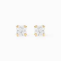Boucles D'oreilles Puces Or Jaune Doreen Oxydes De Zirconium
