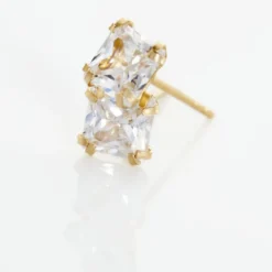 Boucles D'oreilles Puces Or Jaune Doreen Oxydes De Zirconium