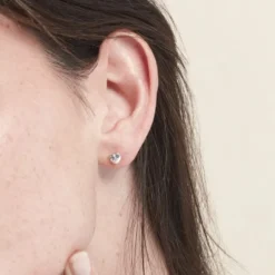 Boucles D'oreilles Puces Or Jaune Salona Oxyde De Zirconium