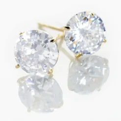 Boucles D'oreilles Puces Or Jaune Katherina Oxyde De Zirconium