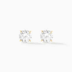 Boucles D'oreilles Puces Or Jaune Katherina Oxyde De Zirconium