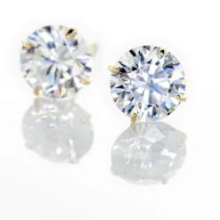 Boucles D'oreilles Puces Or Jaune Katherina Oxyde De Zirconium