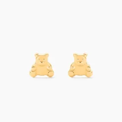 Boucles D'oreilles Puces Ours Or Or Jaune