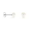 Boucles D'oreilles Puces Pascaloun Argent Perle De Culture