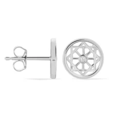 Boucles D'oreilles Puces Peinda Argent Blanc Oxyde De Zirconium