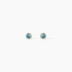Boucles D'oreilles Puces Pepita Or Jaune Oxyde De Zirconium