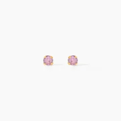 Boucles D'oreilles Puces Pepita Or Jaune Oxyde De Zirconium