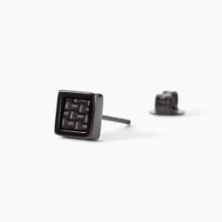 Boucles D'oreilles Puces Phebus Him Acier Noir