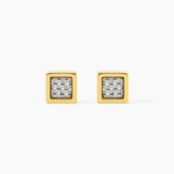 Boucles D'oreilles Puces Phebus Him Acier Doré Carbone