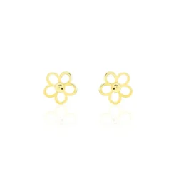 Boucles D'oreilles Puces Philine Fleur Or Jaune