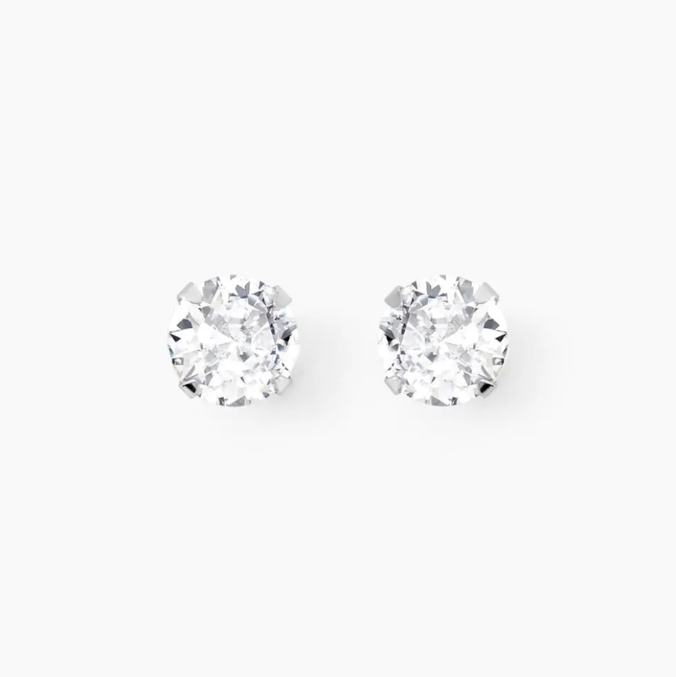 Boucles D'oreilles Puces Philia Argent Blanc Oxyde De Zirconium