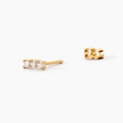 Boucles D'oreilles Puces Plaqué Or Jaune Alodia Oxydes De Zirconium