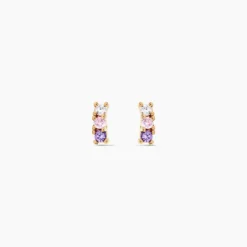 Boucles D'oreilles Puces Plaqué Or Jaune Alodia Oxydes De Zirconium