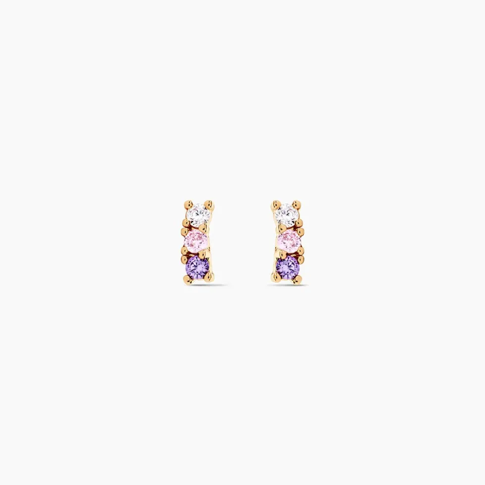 Boucles D'oreilles Puces Plaqué Or Jaune Alodia Oxydes De Zirconium