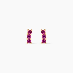 Boucles D'oreilles Puces Plaqué Or Jaune Alodia Oxydes De Zirconium