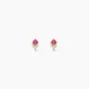 Boucles D'Oreilles Puces Poem Argent Jaune Tourmaline Oxyde De Zirconium