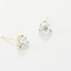 Boucles D'oreilles Puces Poinsettia Or Jaune Oxyde