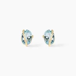 Boucles D'oreilles Puces Prudencia Or Jaune Topaze