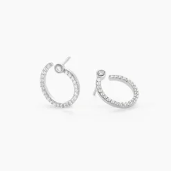 Boucles D'oreilles Puces Raffaela Argent Blanc Oxyde De Zirconium