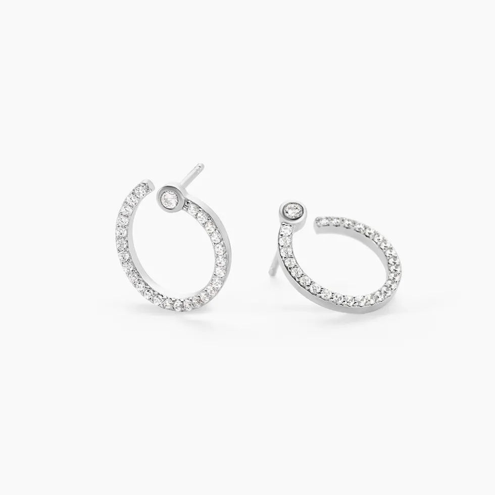 Boucles D'oreilles Puces Raffaela Argent Blanc Oxyde De Zirconium