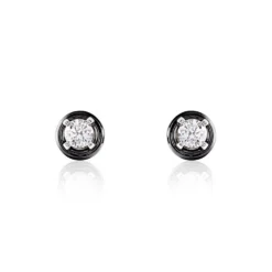 Boucles D'oreilles Puces Renda Argent Céramique Et Oxyde De Zirconium