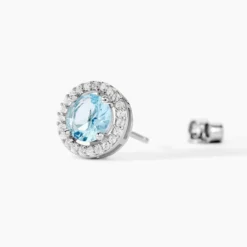 Boucles D'oreilles Puces Rio Argent Blanc Oxyde