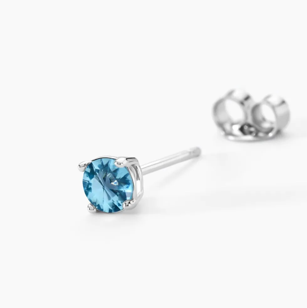 Boucles D'oreilles Puces Rio Argent Blanc Oxyde