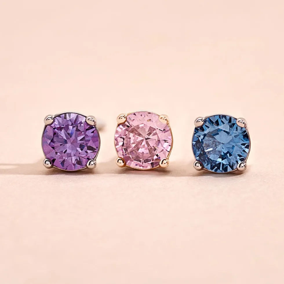 Boucles D'oreilles Puces Rio Argent Rose Oxyde