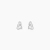 Boucles D'oreilles Puces Roma Argent Blanc Oxyde De Zirconium