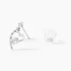 Boucles D'oreilles Puces Romance Or Blanc Oxyde De Zirconium