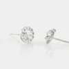 Boucles D'oreilles Puces Rosalie Or Blanc Oxyde De Zirconium