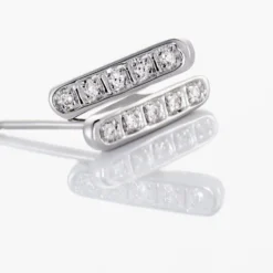 Boucles D'oreilles Puces Rosalin Blanc Diamant Blanc