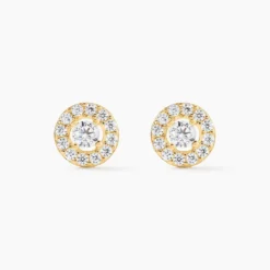Boucles D'oreilles Puces Rosalie Or Jaune Oxyde De Zirconium
