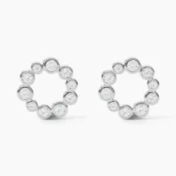 Boucles D'oreilles Puces Ryo Argent Blanc Oxyde De Zirconium