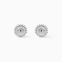 Boucles D'oreilles Puces Salvia Argent Blanc Oxyde De Zirconium