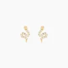 Boucles D'oreilles Puces Sergius Or Jaune Oxyde De Zirconium