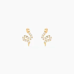 Boucles D'oreilles Puces Sergius Or Jaune Oxyde De Zirconium