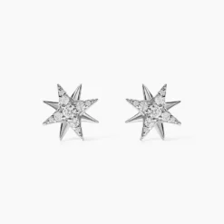 Boucles D'oreilles Puces Shanis Argent Blanc Oxyde De Zirconium