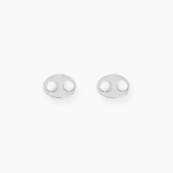 Boucles D'oreilles Puces Sherry Argent Blanc