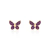 Boucles D'oreilles Puces Silia Papillon Or Jaune