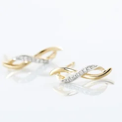 Boucles D'oreilles Puces Smina Or Jaune Diamant