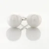 Boucles D'oreilles Puces Solene Argent Blanc Céramique
