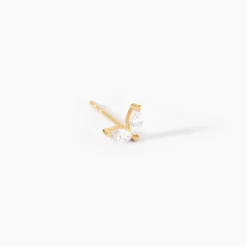 Boucles D'Oreilles Puces Solvej Or Jaune Oxyde De Zirconium
