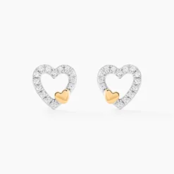 Boucles D'oreilles Puces Sorya Or Jaune Argent Blanc