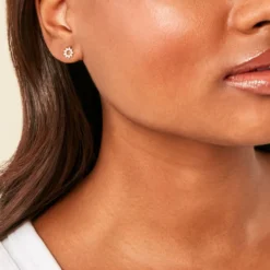 Boucles D'Oreilles Puces Sosimo Or Jaune Oxyde De Zirconium