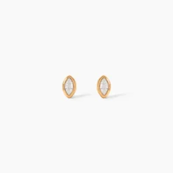 Boucles D'Oreilles Puces Steffie Plaqué Or Jaune Oxyde De Zirconium